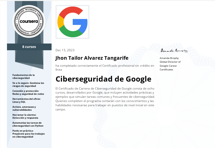 Certificado Google